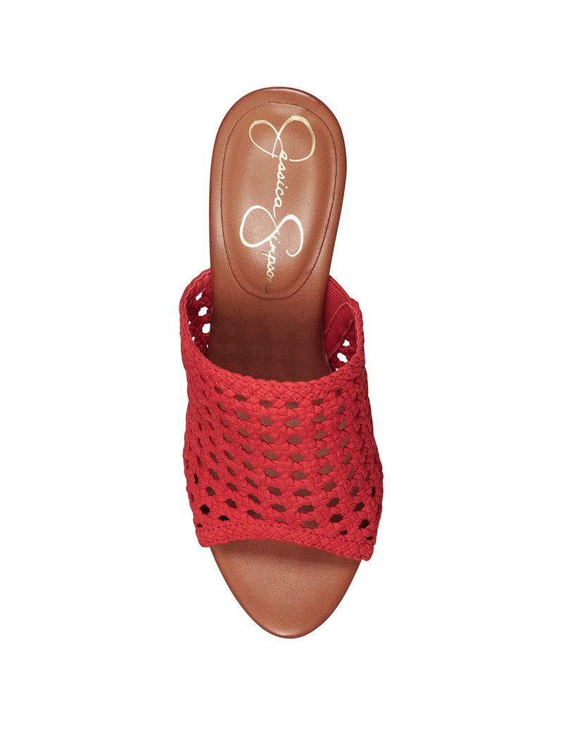 Women's Jessica Simpson Shelbie Platform Shoes Red | WDQVC-4195