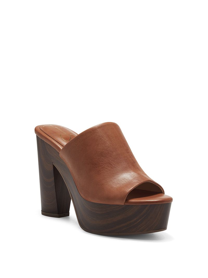 Women's Jessica Simpson Shelbie Slides Brown | HAGMX-4928