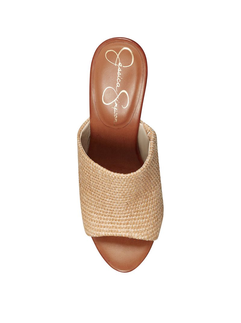 Women's Jessica Simpson Shelbie Slides Beige | KPRFZ-3974