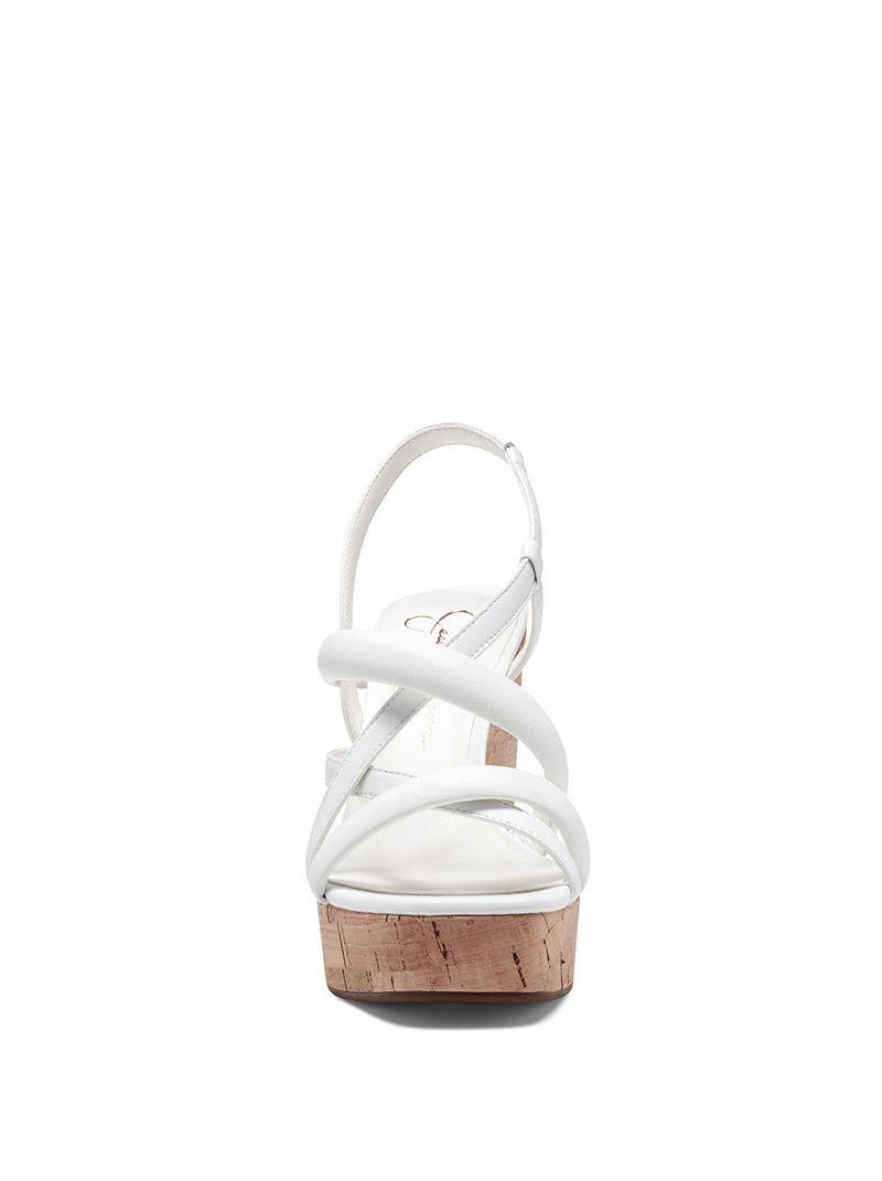 Women's Jessica Simpson Sim Platform Shoes White | EHDIQ-5072