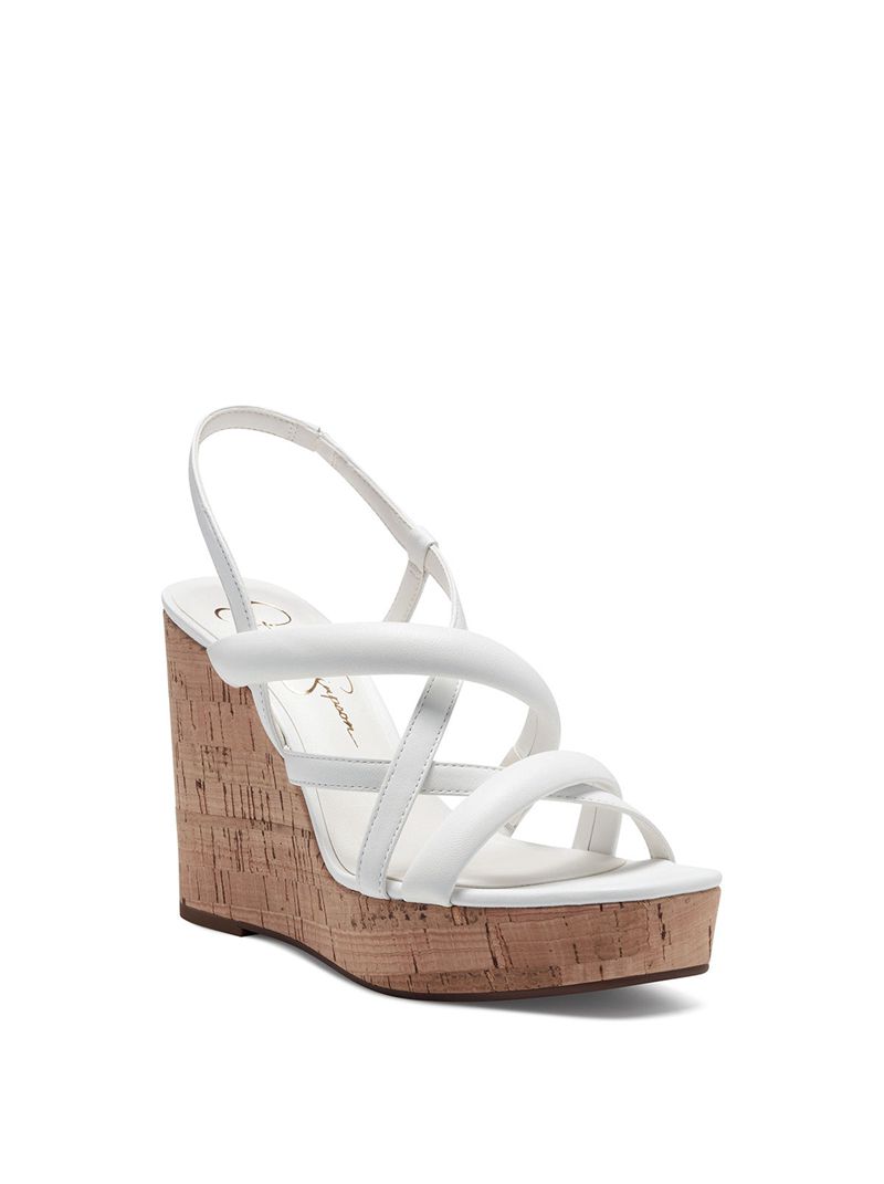 Women's Jessica Simpson Sim Platform Shoes White | EHDIQ-5072