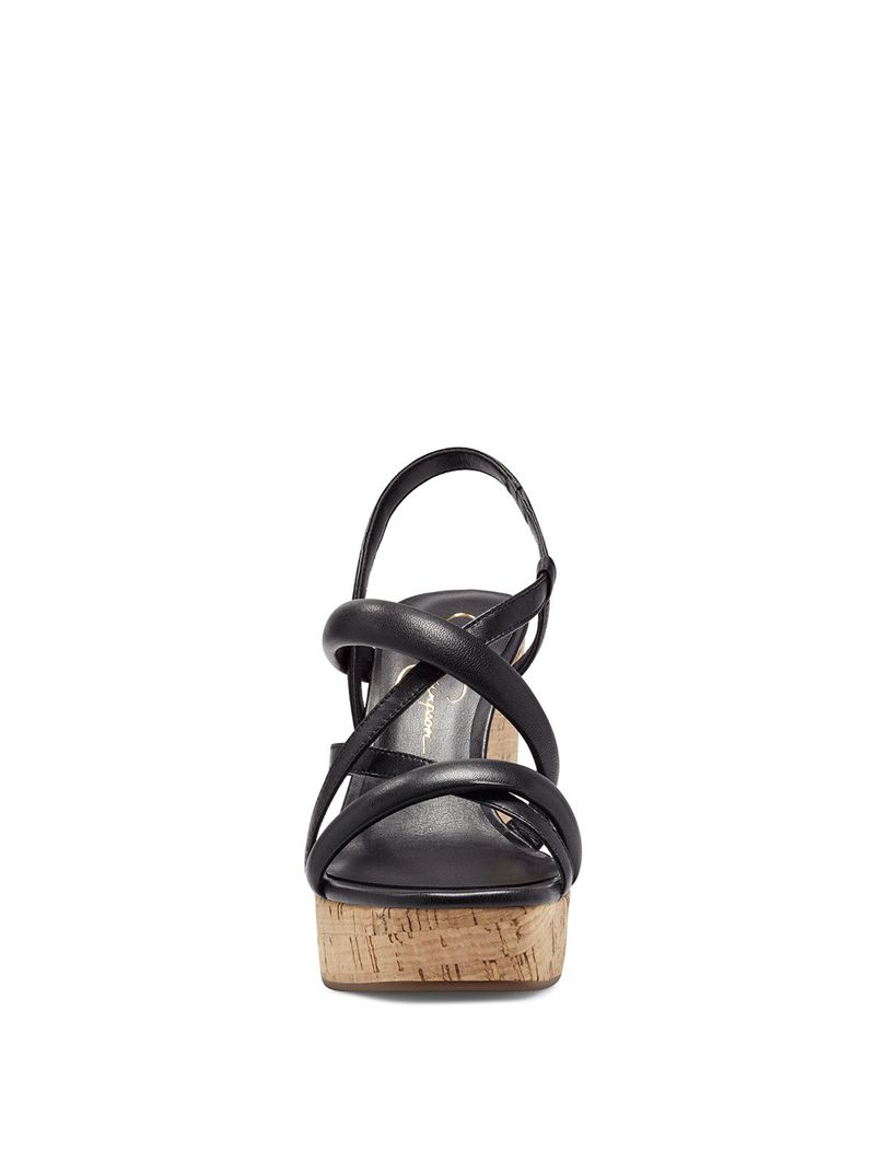 Women's Jessica Simpson Sim Slides Black | PIQZD-9342