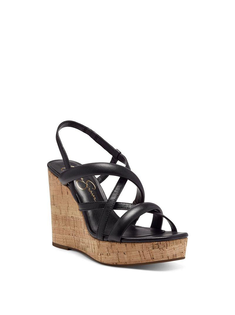 Women's Jessica Simpson Sim Slides Black | PIQZD-9342