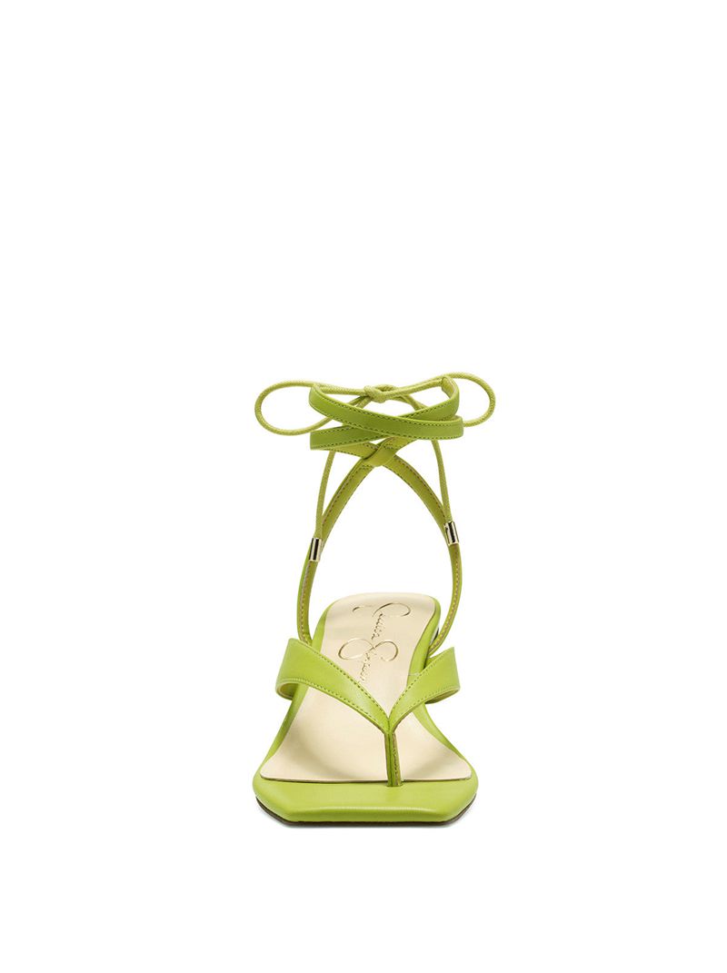 Women's Jessica Simpson Sitelli Mid Heel Sandals Green | ZWJIK-8625