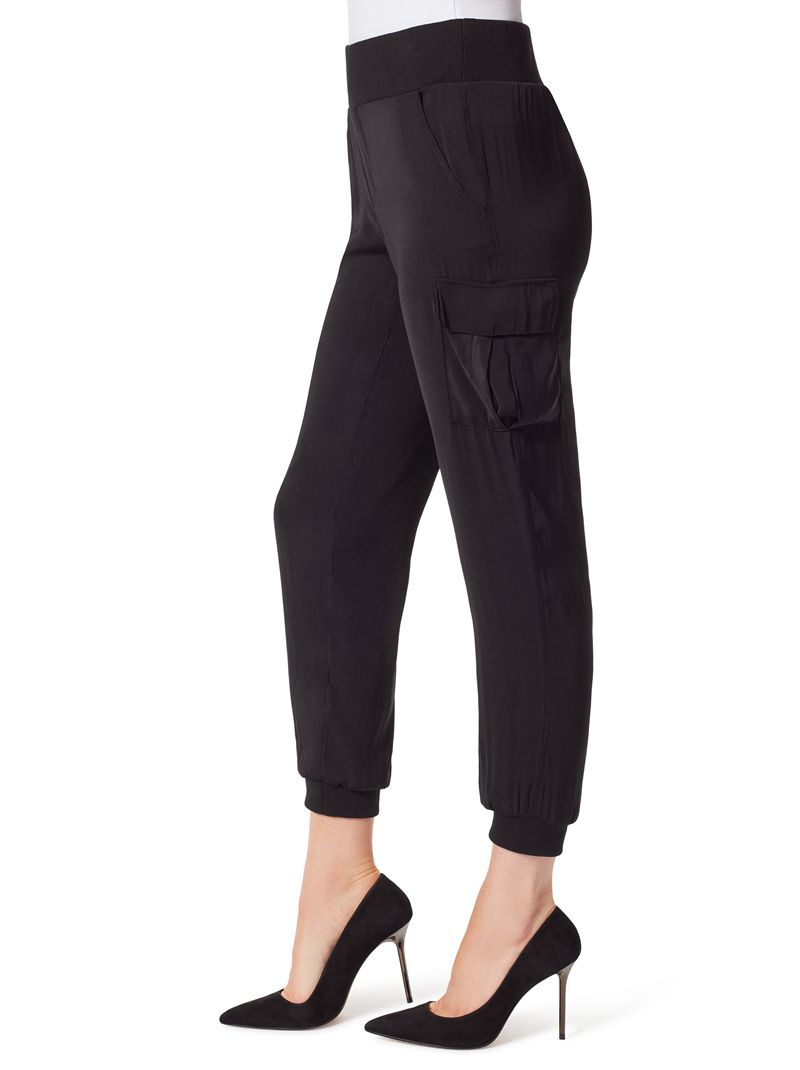 Women's Jessica Simpson Soft Utility Bottoms Black | HMIBZ-2965