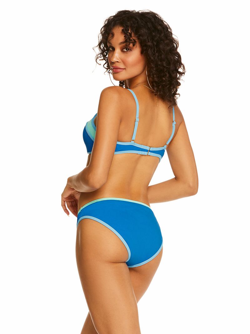 Women's Jessica Simpson South Of the Border Sweatheart Bikini Tops Blue | LXRMC-8165