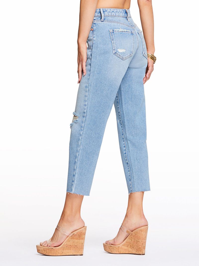 Women's Jessica Simpson Spotlight High Rise Straight Bottoms Blue | MPRCU-1280