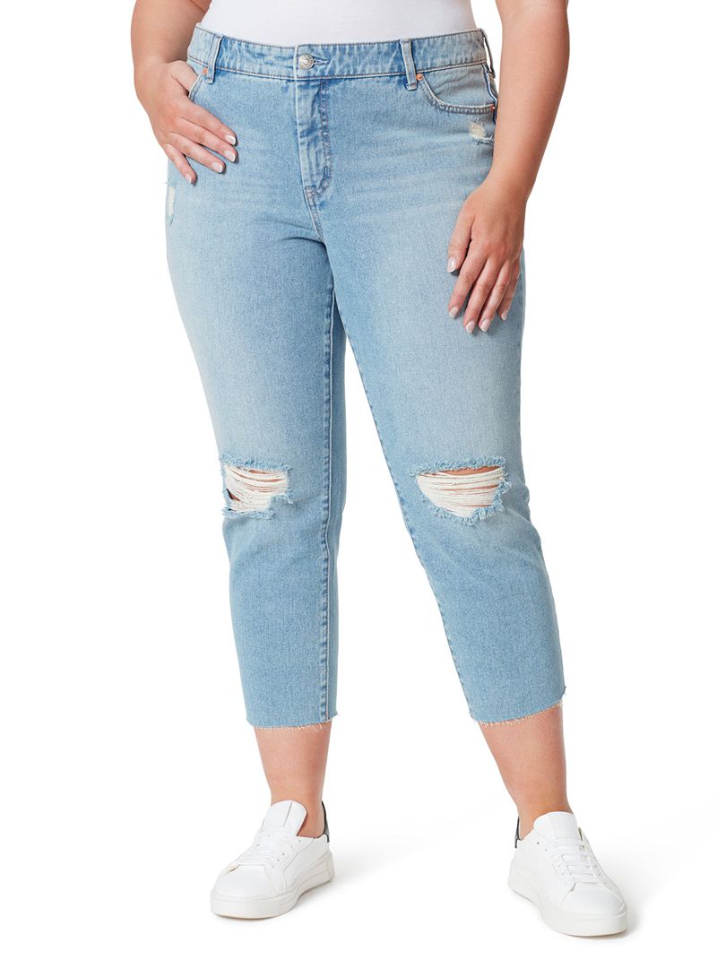 Women's Jessica Simpson Spotlight High Rise Straight Bottoms Blue | MPRCU-1280