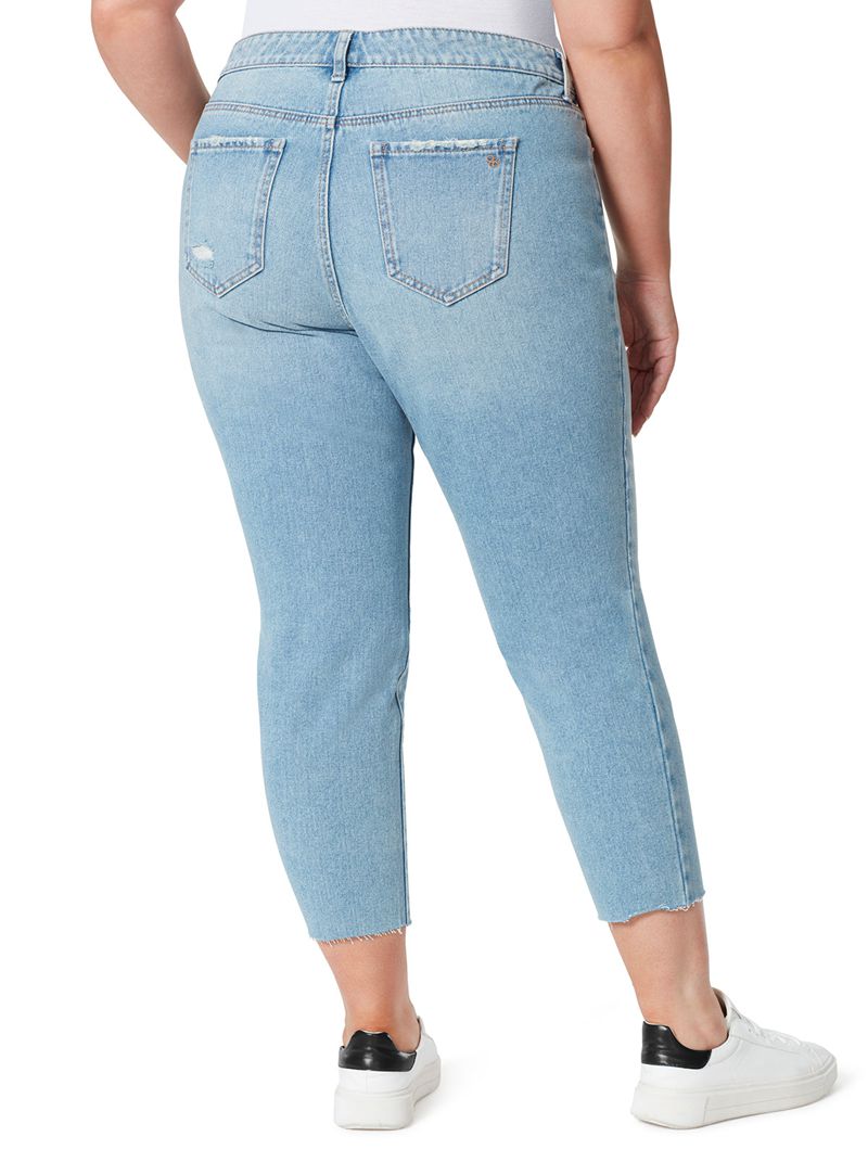 Women's Jessica Simpson Spotlight High Rise Straight Bottoms Blue | MPRCU-1280