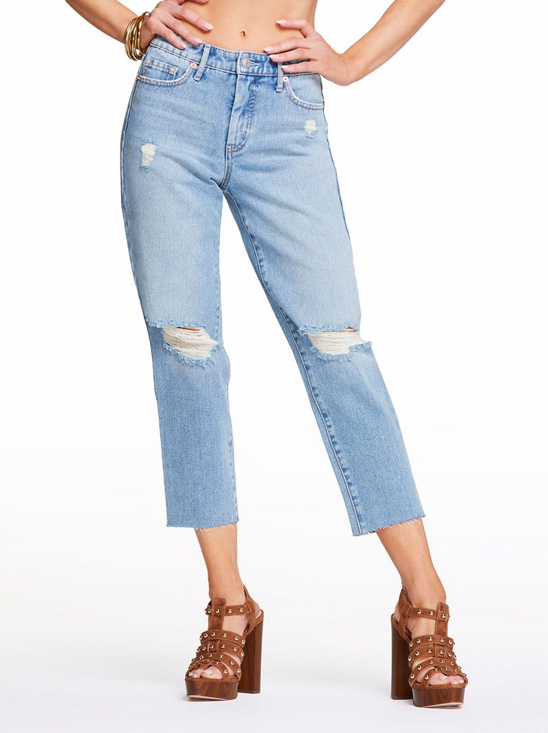 Women's Jessica Simpson Spotlight High Rise Straight Jeans Blue | OFDYX-1796