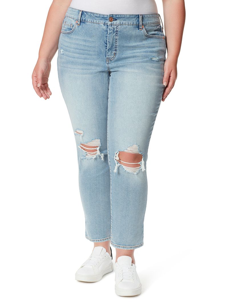 Women's Jessica Simpson Spotlight High Rise Straight Jeans Blue | YQVSG-5873