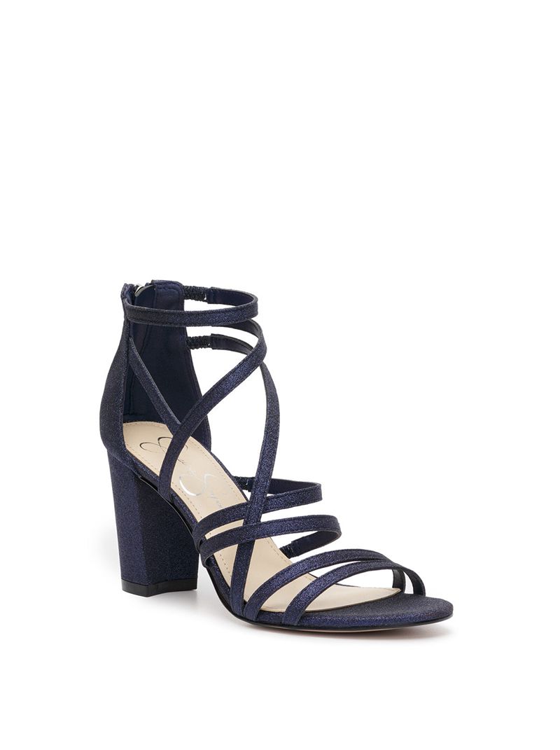 Women's Jessica Simpson Stassey Sandals Navy | BYLIT-4287