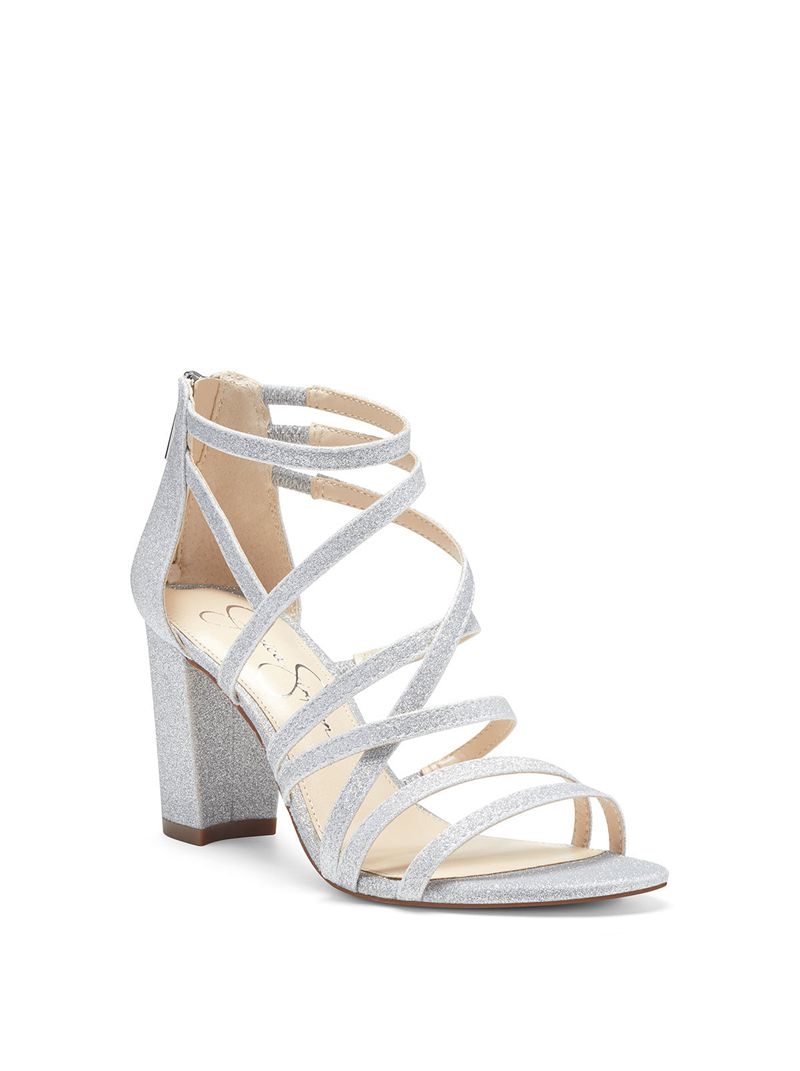 Women's Jessica Simpson Stassey Sandals Silver | XRQZO-6145