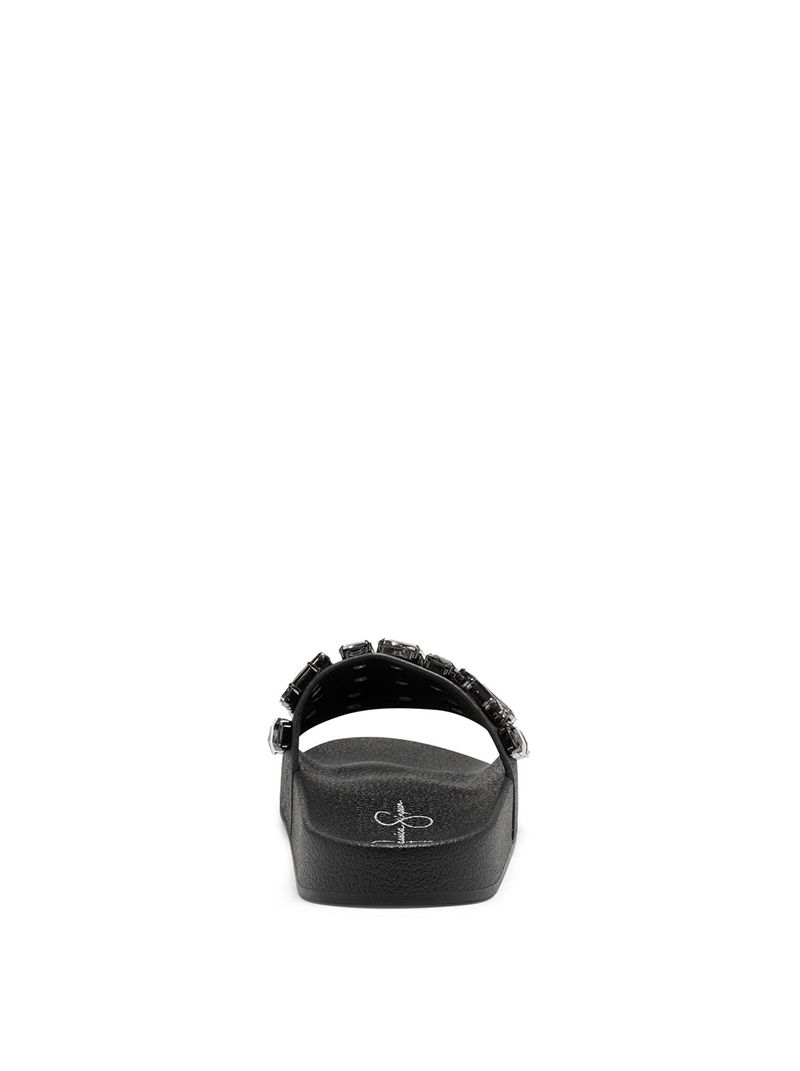 Women's Jessica Simpson Stazee Slides Black | GUZXT-0973