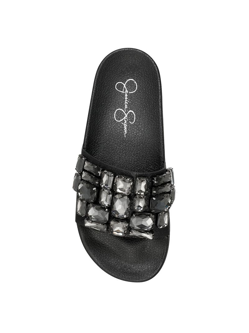 Women's Jessica Simpson Stazee Slides Black | GUZXT-0973