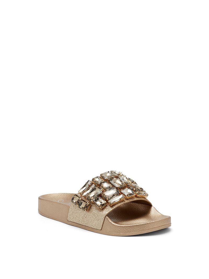 Women's Jessica Simpson Stazee Slides Silver | TULKN-1036