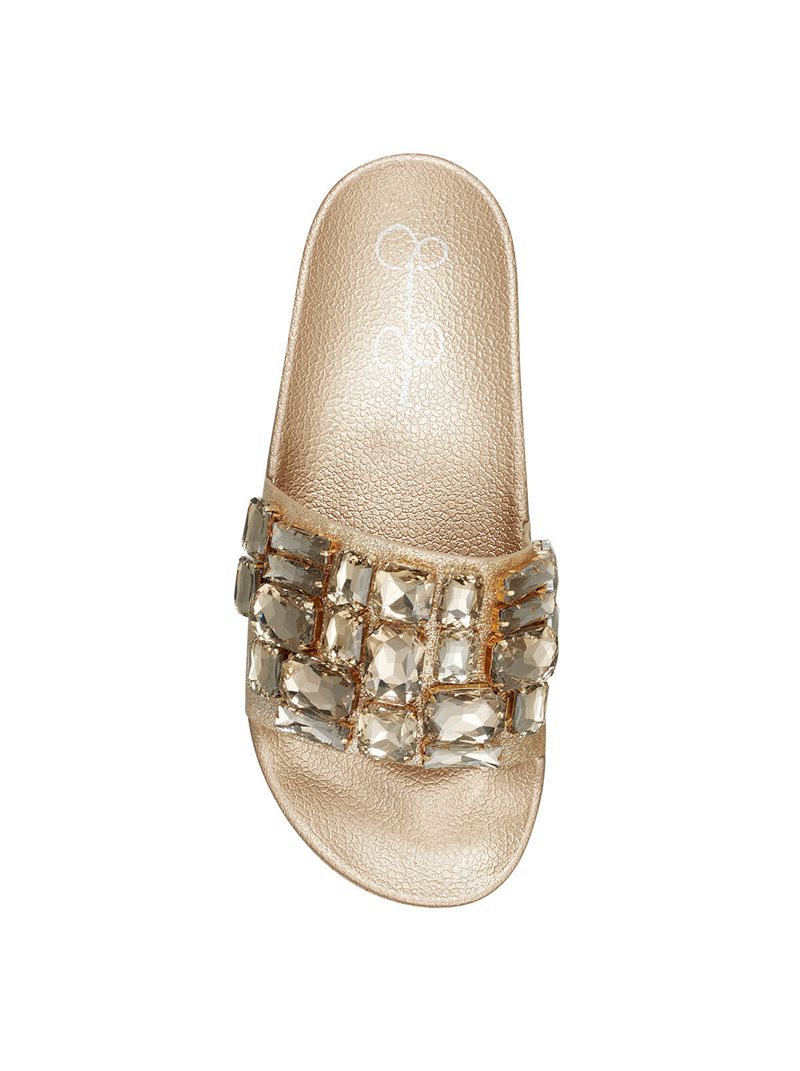 Women's Jessica Simpson Stazee Slides Silver | TULKN-1036