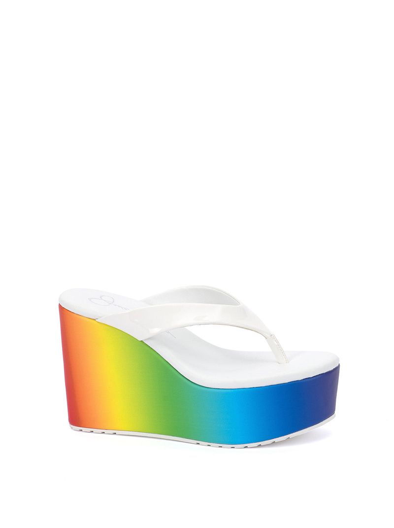 Women's Jessica Simpson Stilla Slides Multicolor White | MDZSR-0582