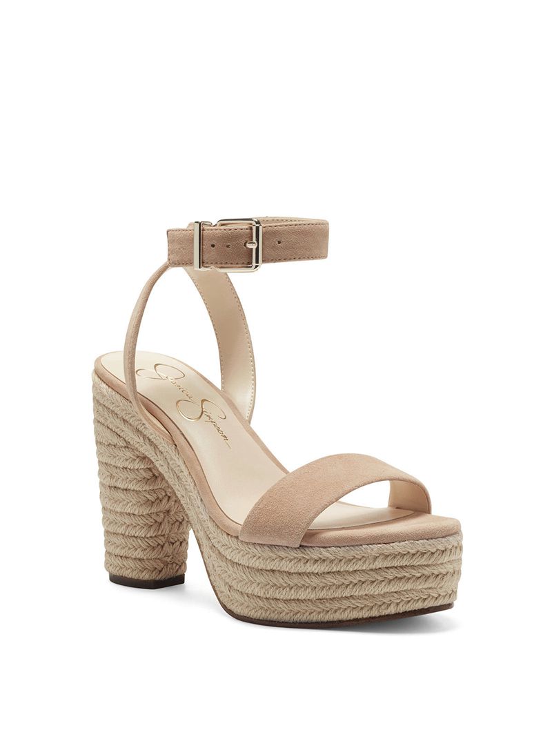 Women's Jessica Simpson Symia Platform Shoes Beige | QJXVM-7214