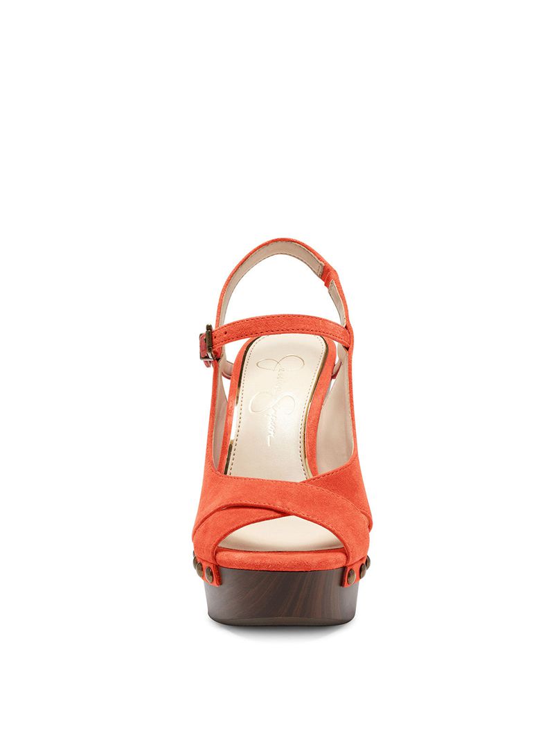 Women's Jessica Simpson Tausen Platform Shoes Orange | BROMZ-0318