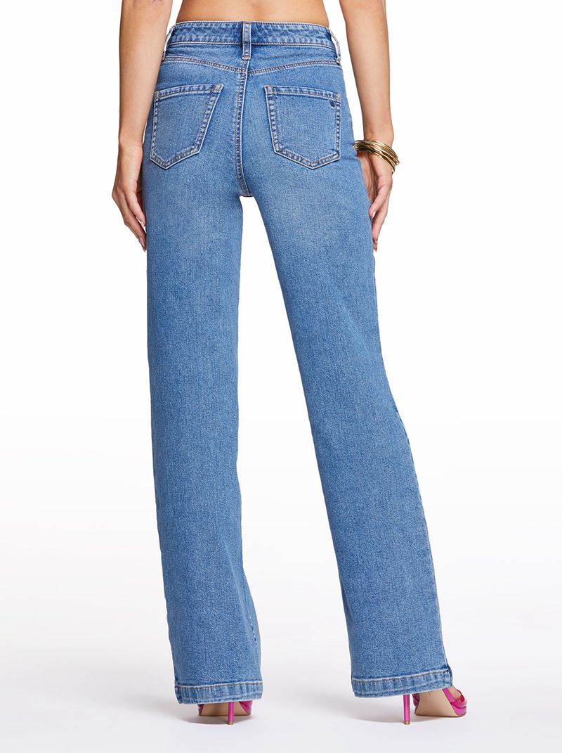 Women's Jessica Simpson Tease High Rise Wide Leg Jeans Blue | IPLZC-3254