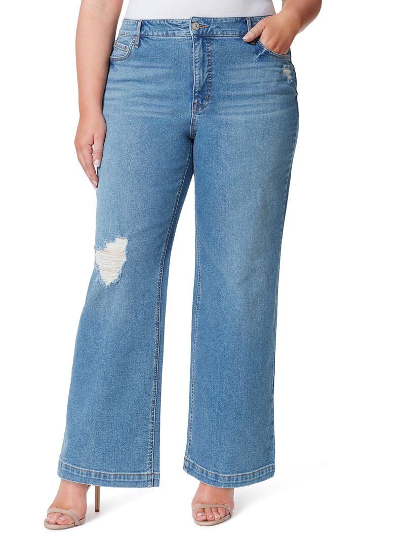 Women's Jessica Simpson Tease High Rise Wide Leg Jeans Blue | IPLZC-3254