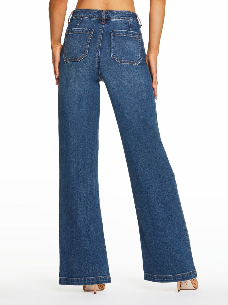 Women's Jessica Simpson Tease High Rise Wide Leg Bottoms Blue | KCLNI-9168