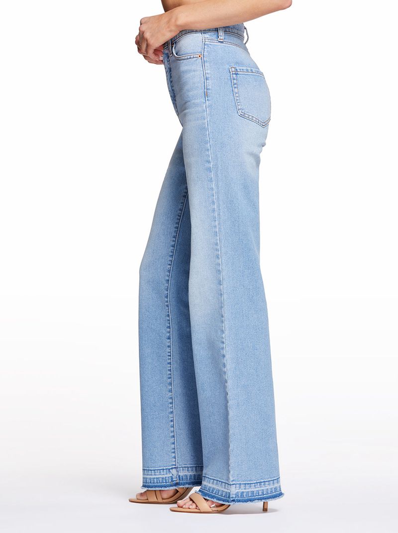 Women's Jessica Simpson Tease High Rise Wide Leg Bottoms Blue | MHPAQ-5390