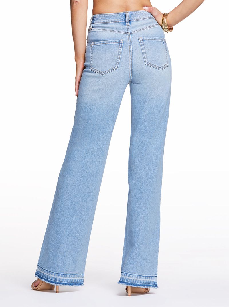 Women's Jessica Simpson Tease High Rise Wide Leg Bottoms Blue | MHPAQ-5390