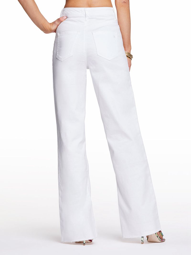 Women's Jessica Simpson Tease High Rise Wide Leg Bottoms White | NSEGK-7362