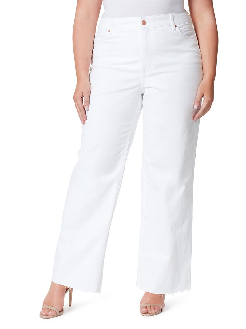 Women's Jessica Simpson Tease High Rise Wide Leg Bottoms White | NSEGK-7362