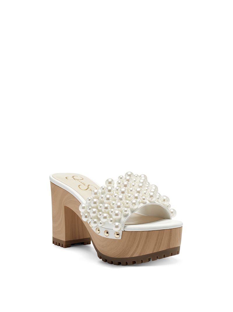 Women's Jessica Simpson Tel Platform Shoes White | ERQHV-8014