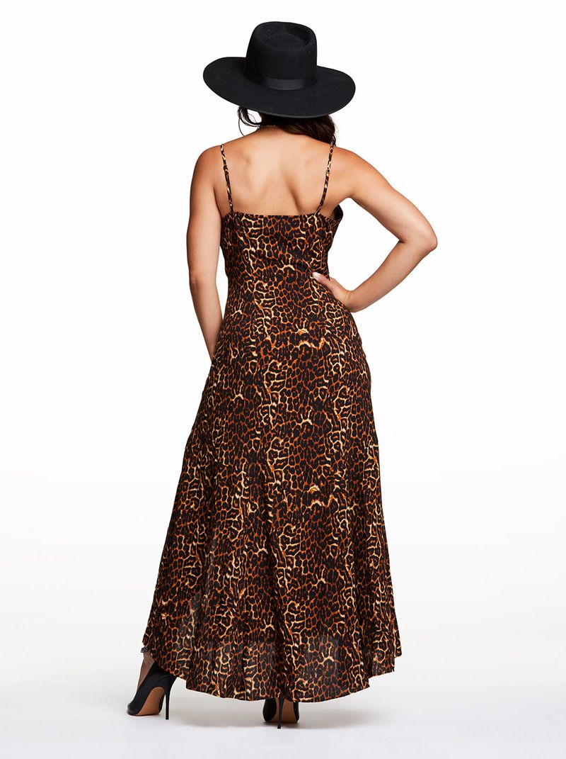 Women's Jessica Simpson Tennyson Slip Dress Leopard | PYSUL-9018