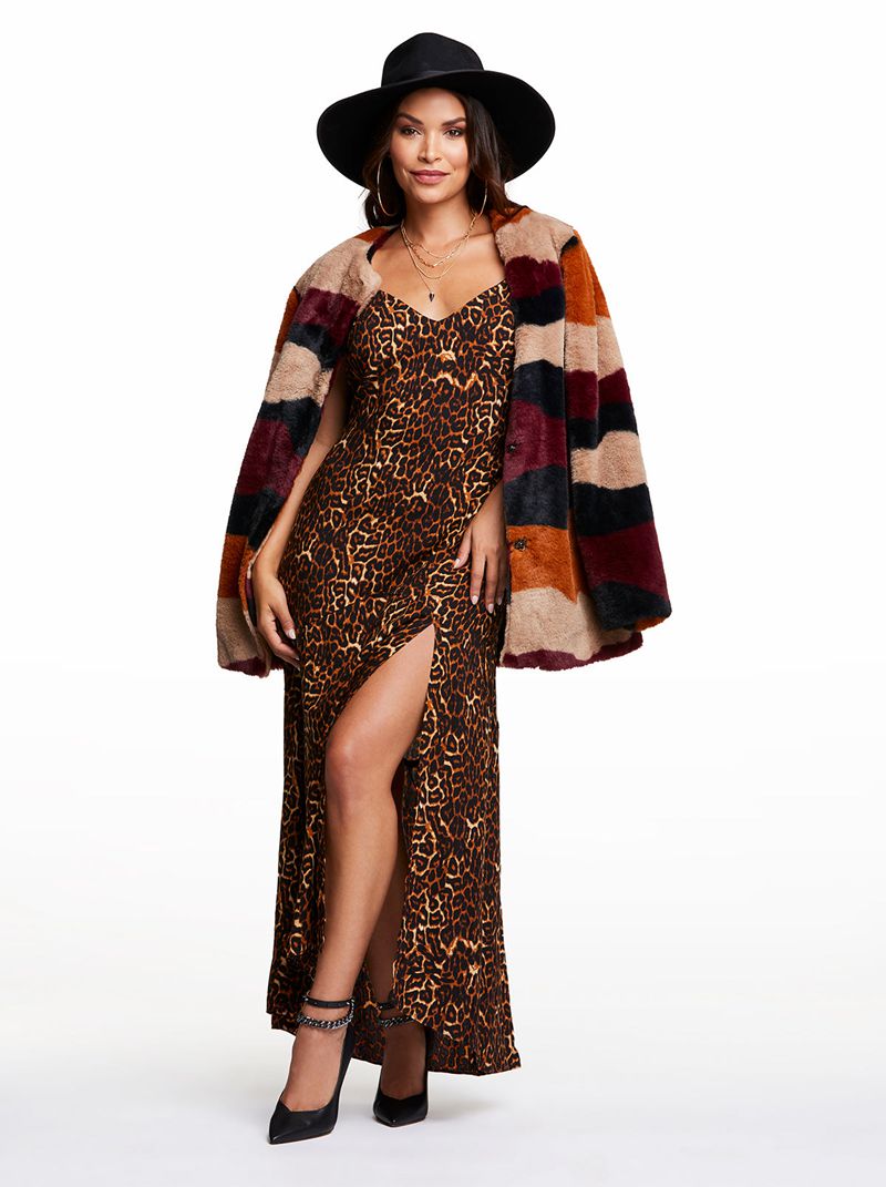 Women's Jessica Simpson Tennyson Slip Dress Leopard | PYSUL-9018