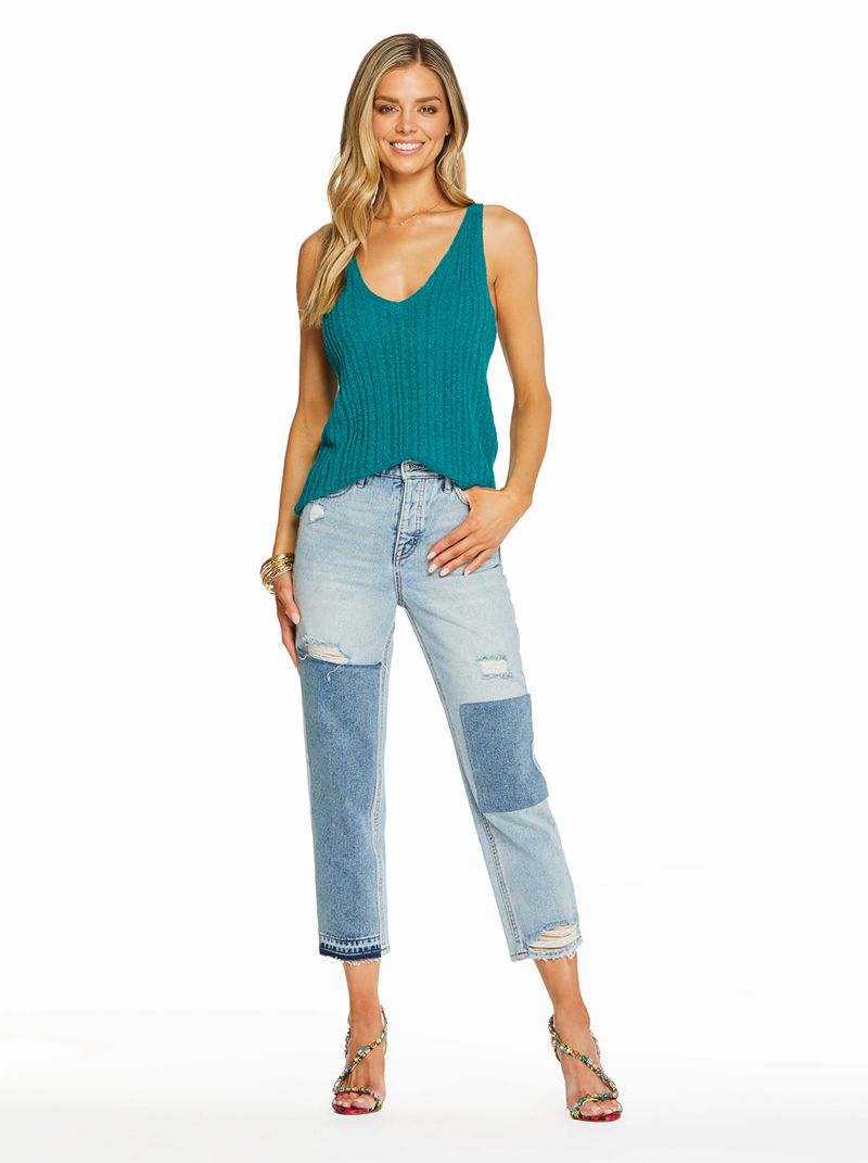 Women's Jessica Simpson Throwback Straight Jeans Blue | FDNAU-5932