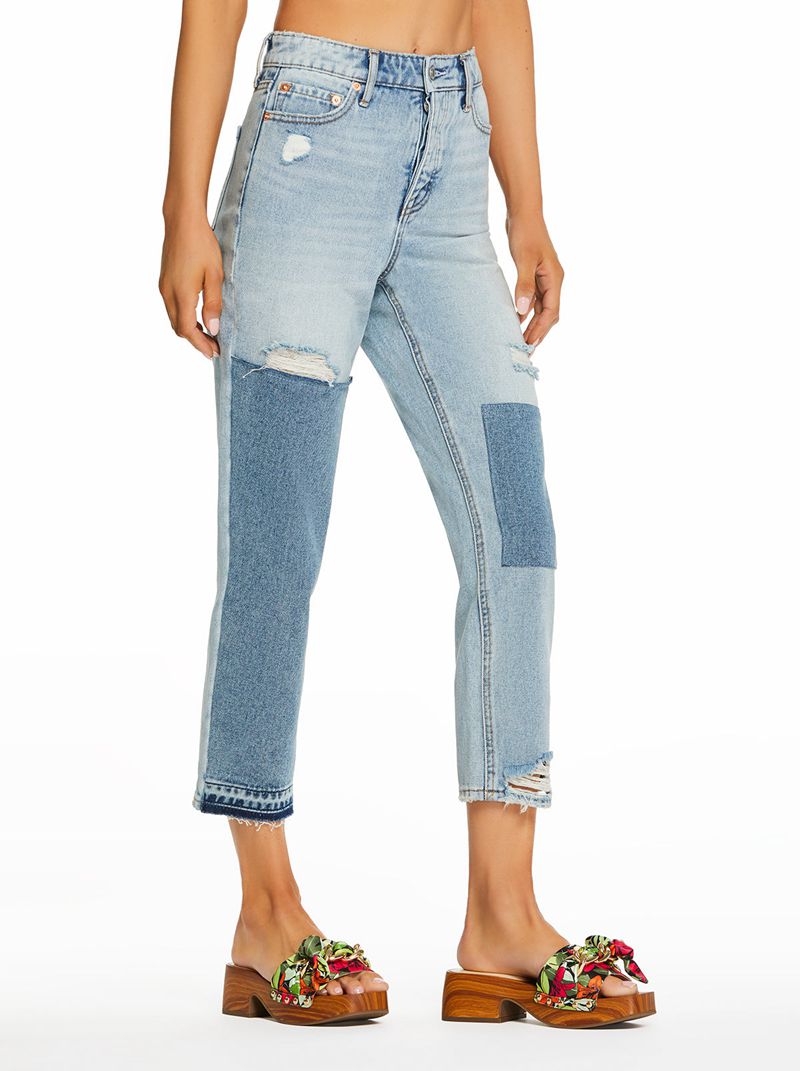 Women's Jessica Simpson Throwback Straight Jeans Blue | FDNAU-5932