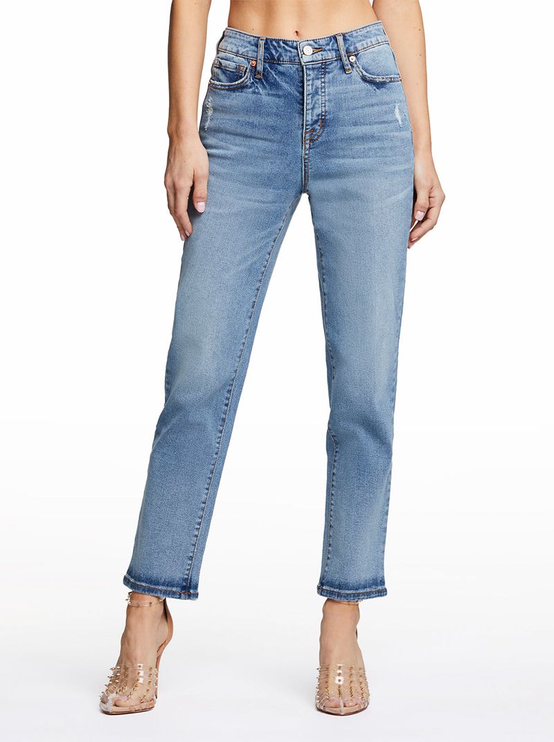 Women's Jessica Simpson Throwback Straight Jeans Blue | PVBQM-9275