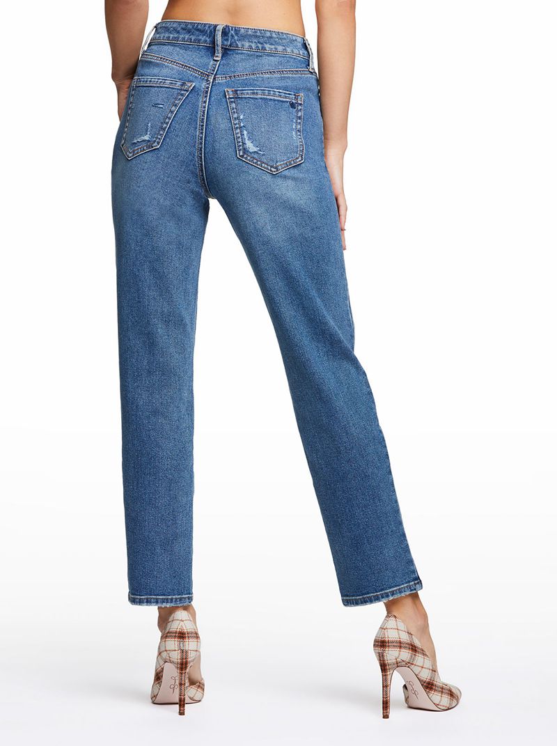 Women's Jessica Simpson Throwback Straight Jeans Blue | YBHJP-0672