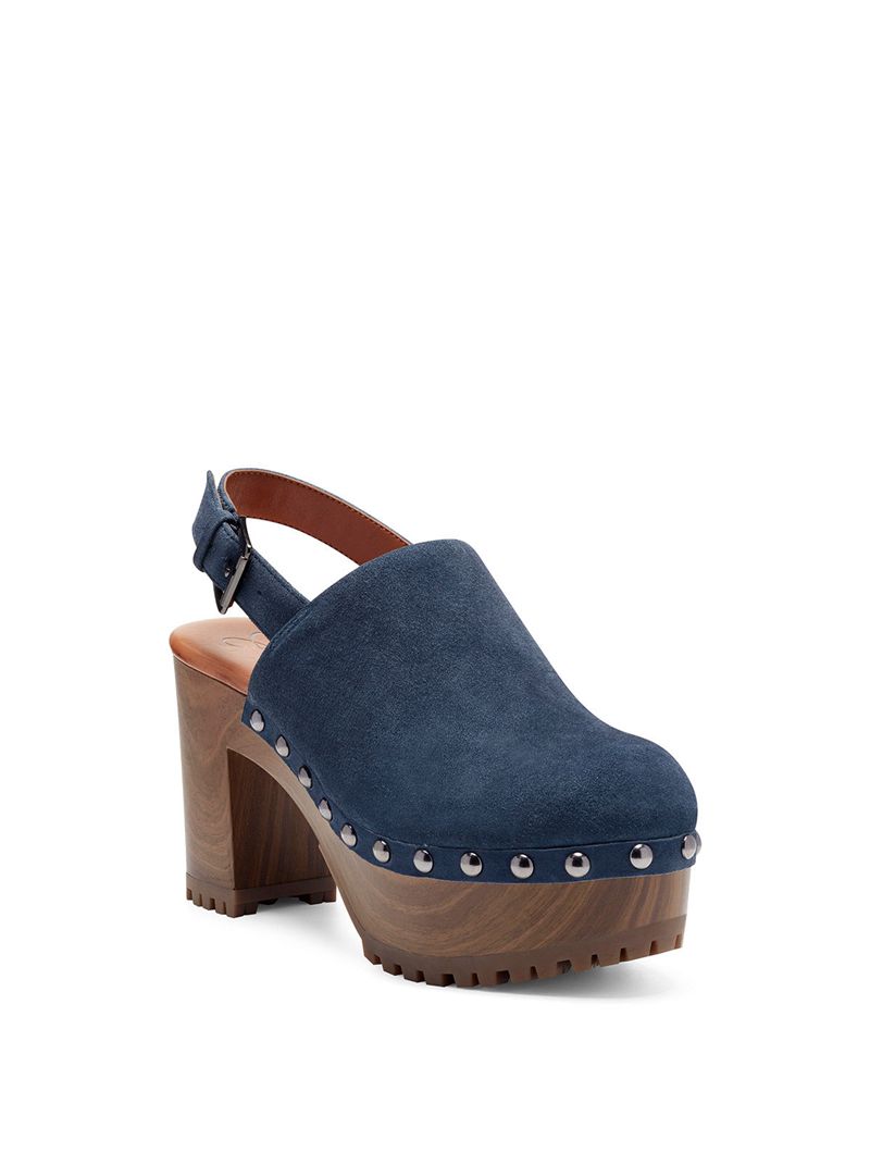 Women's Jessica Simpson Tiarah Clog Platform Shoes Navy | NUBZR-9241