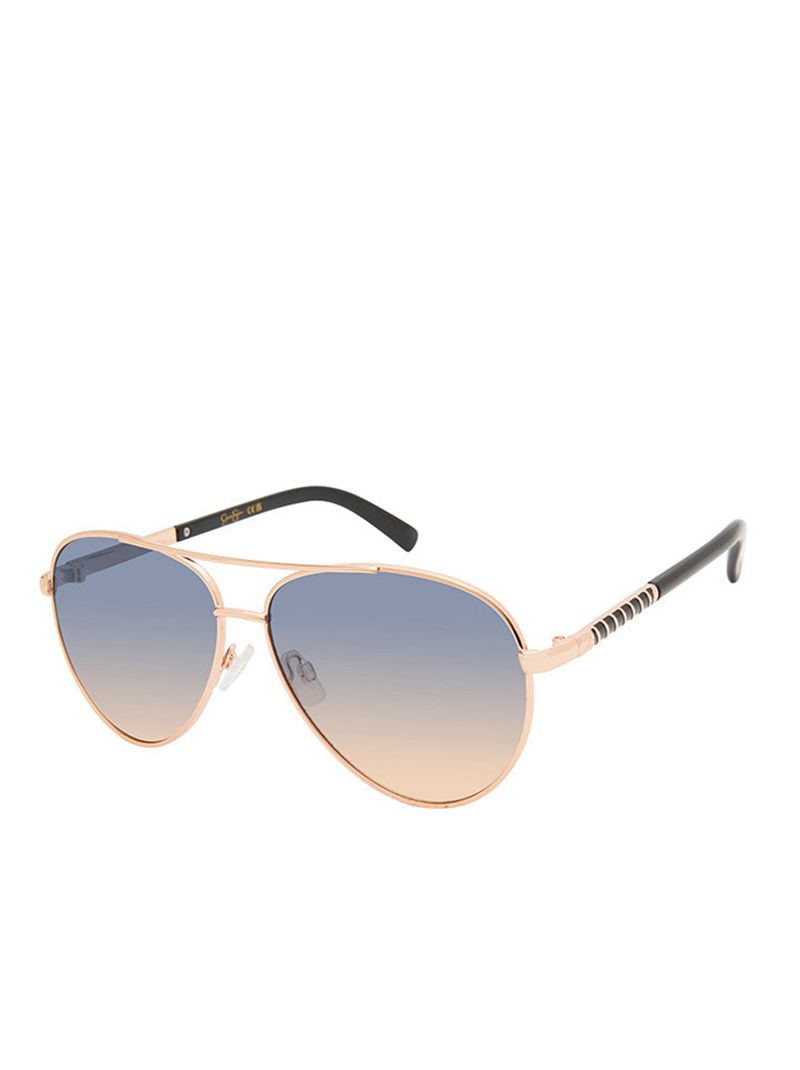 Women\'s Jessica Simpson Timeless Metal Aviator Sunglasses Rose Gold Black | SCHRV-5620