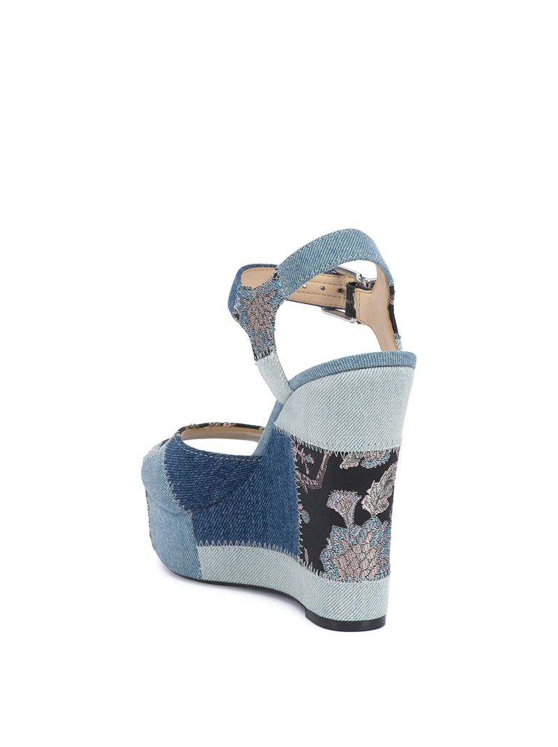 Women's Jessica Simpson Tonnia Platform Shoes Blue Grey | HBFYJ-6217