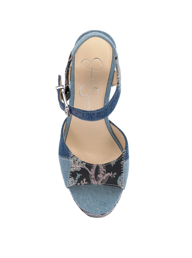 Women's Jessica Simpson Tonnia Platform Shoes Blue Grey | HBFYJ-6217