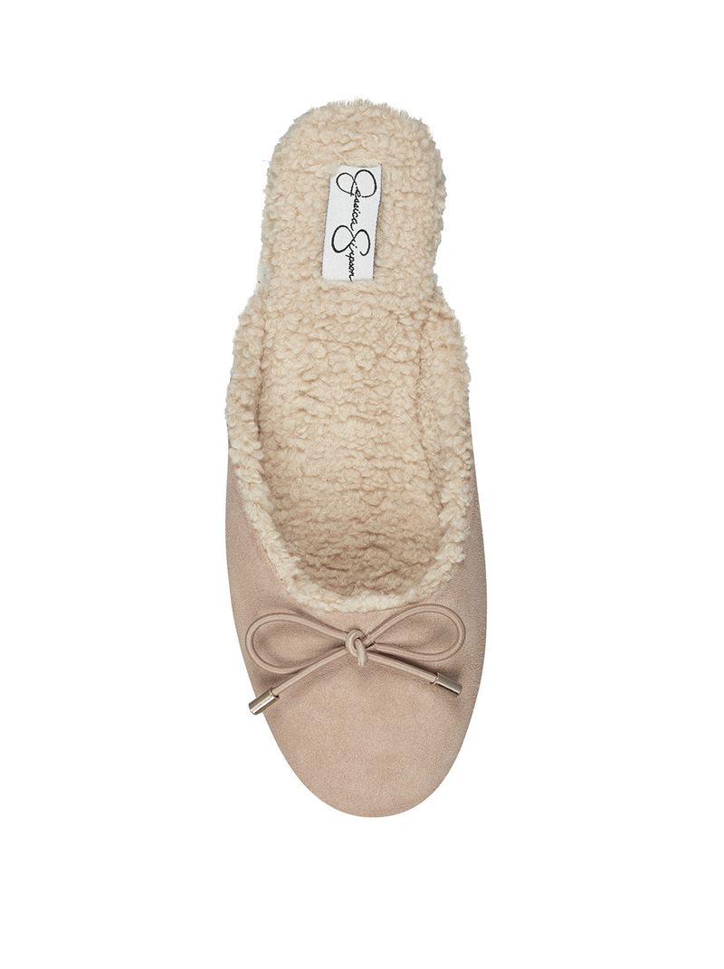 Women's Jessica Simpson Tracee Slides Beige | JRMXB-8315