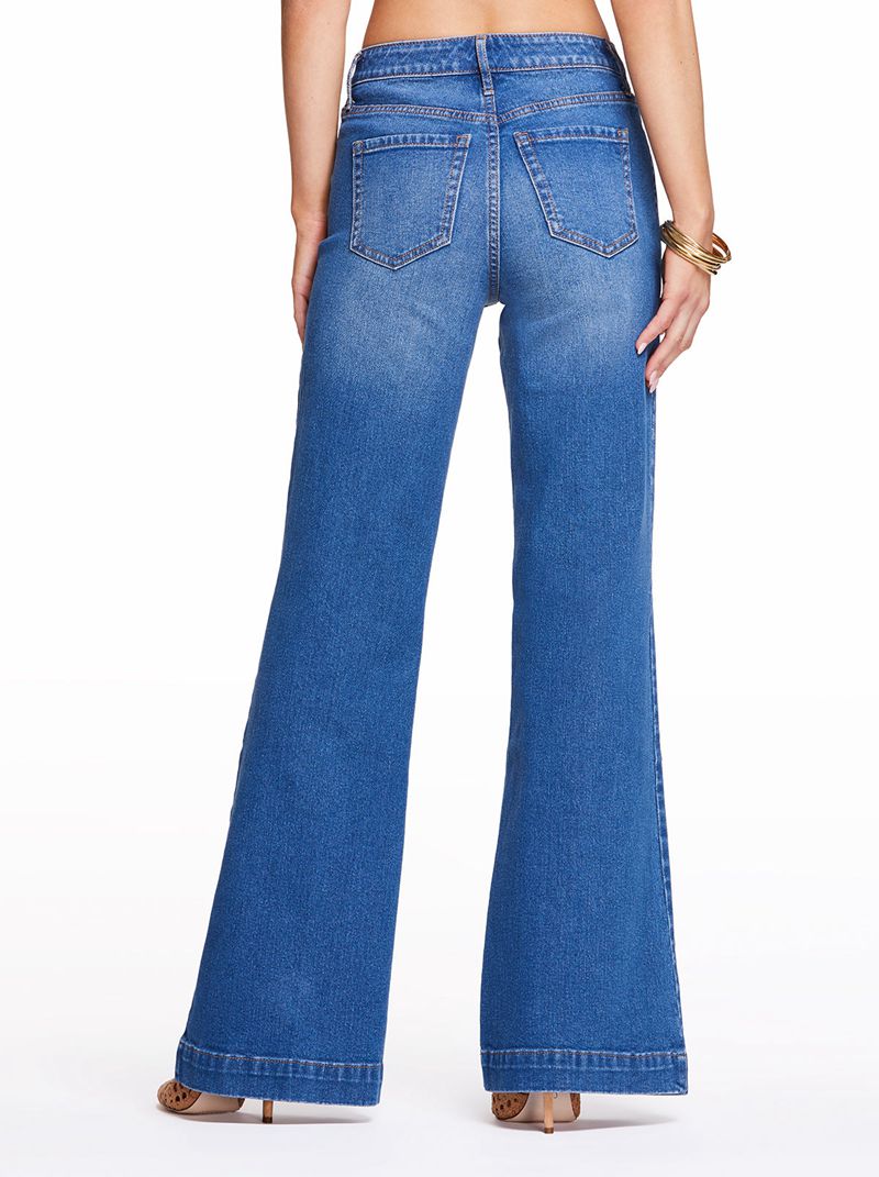 Women's Jessica Simpson True Love Wide Leg Bottoms Blue | DWXSO-8293