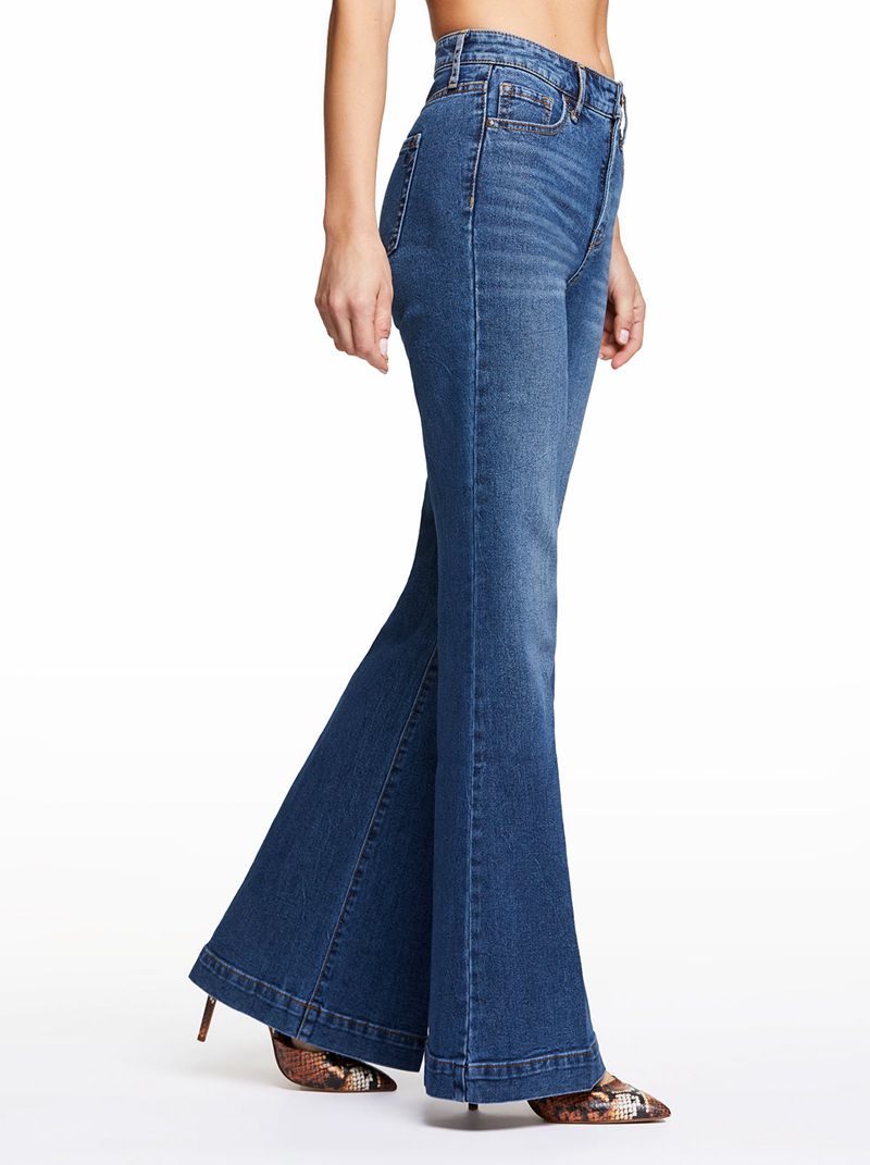 Women's Jessica Simpson True Love Wide Leg Jeans Blue | JZQPG-1987