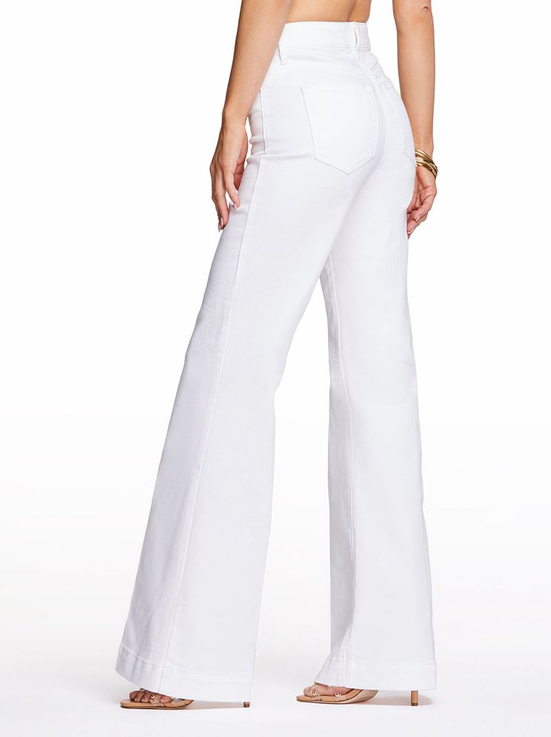 Women's Jessica Simpson True Love Wide Leg Bottoms White | RMGTE-9275