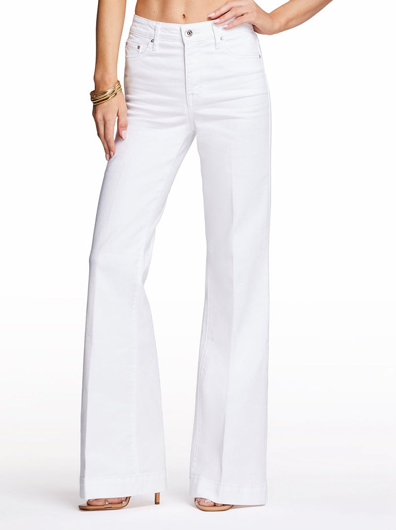 Women's Jessica Simpson True Love Wide Leg Bottoms White | RMGTE-9275