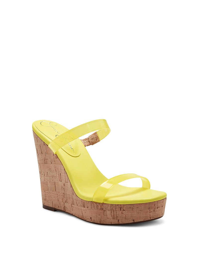 Women's Jessica Simpson Tumile Platform Shoes Yellow | HXZRT-0592