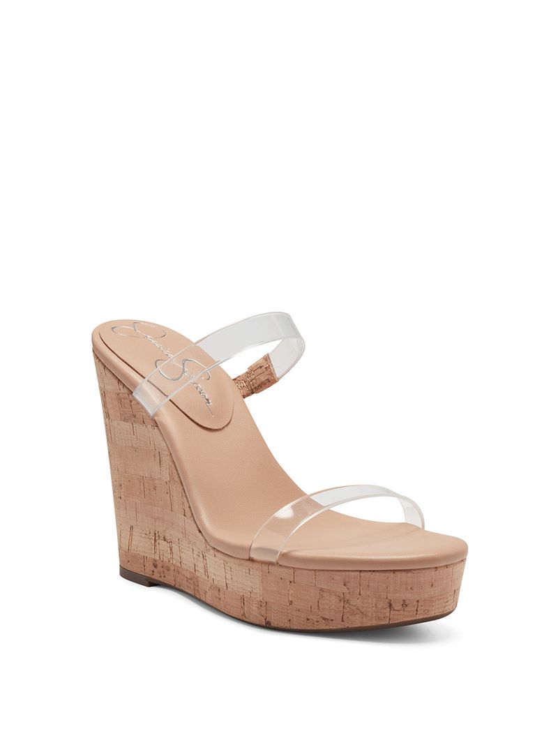 Women's Jessica Simpson Tumile Platform Shoes Transparent | VGWXH-1587