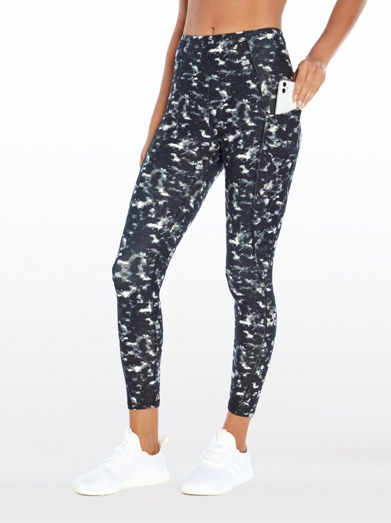 Women's Jessica Simpson Tummy Control Ankle Legg Leggings Black Camo | CVLJX-0428